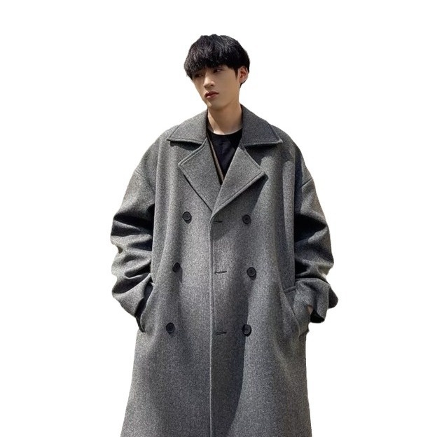 boy Boy Boy Winter Wool Coat For Men, Mid-Length Over-the-Knee Suit Collar Double-Breasted Woolen Trench Coat, Thickened Ins Trend_voghion.com