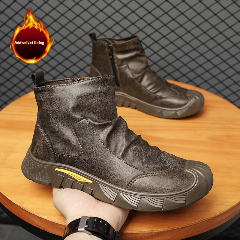 Chaussures de travail Glide Labor Protection pour hommes, imperméables, antidérapantes, résistantes à l'usure, polyvalentes et adaptées à une utilisation en extérieur, au bureau ou au travail._voghion.com