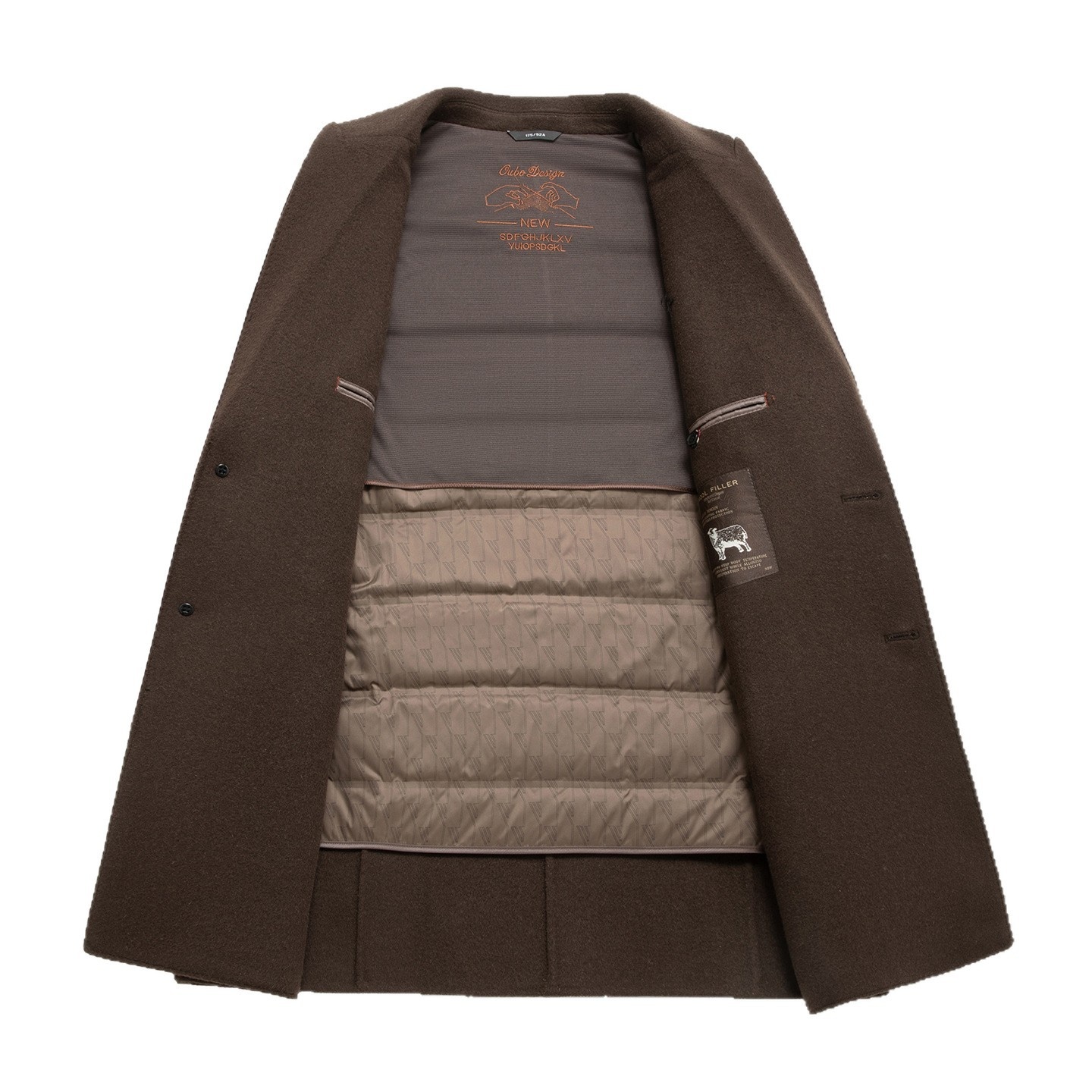 boy Boy Boy Men's 100% Double-Sided Wool Coat Autumn Winter Light Business Mid-Length Down Liner Suit Collar Woolen Jacket_voghion.com