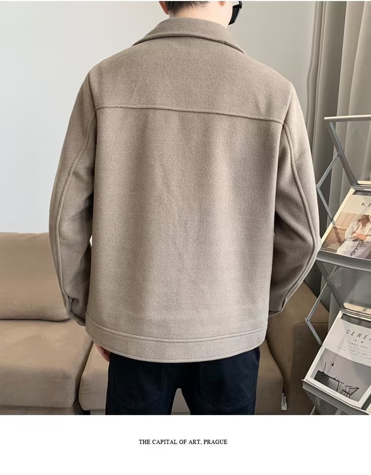 boy Boy Boy Winter Korean Coat Men's Light Mature Style Lapel Woolen Jacket Autumn Trendy Short Slim Fit Versatile Overcoat_voghion.com