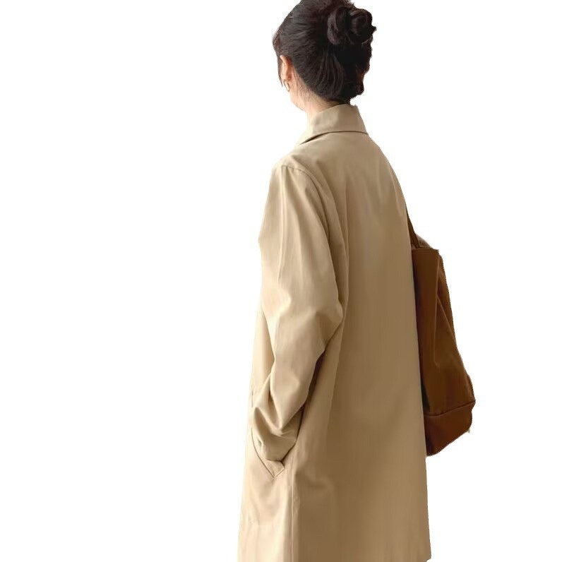 Women's Clothing Women's Clothing Women's Clothing Women's Clothing College Style Mid-Length Trench Coat Women, Autumn A_voghion.com