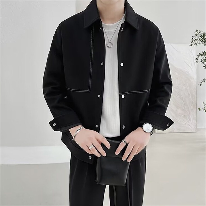 boy Boy Boy For Men Korean Version Light Mature Style Short Turn-Down Collar Jacket Men's Trendy High-End Casual Autumn Winter Top_voghion.com