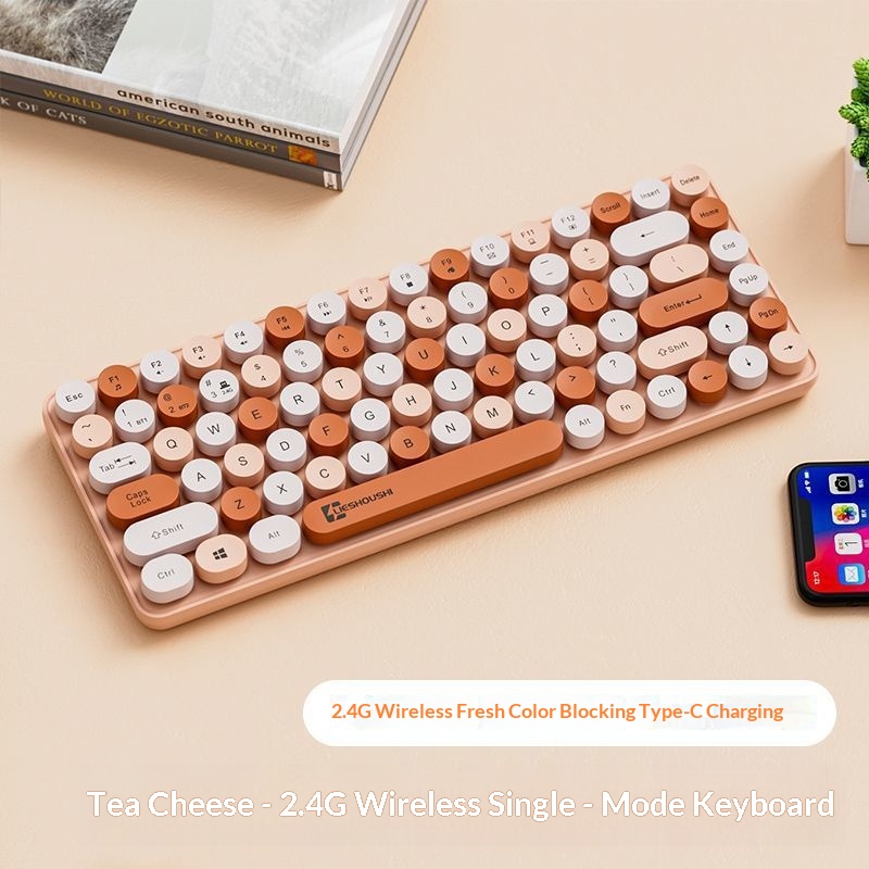 NeoGear Kabellose Tastatur und Maus mit Bluetooth, drei Modi, wiederaufladbar, niedlich, tragbar, leise – ideal für Computer und Laptops, auch für Mädchen_voghion.com