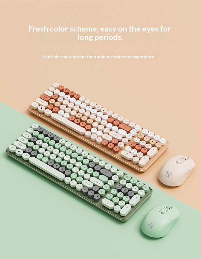 NeoGear Kabellose Tastatur und Maus mit Bluetooth, drei Modi, wiederaufladbar, niedlich, tragbar, leise – ideal für Computer und Laptops, auch für Mädchen_voghion.com