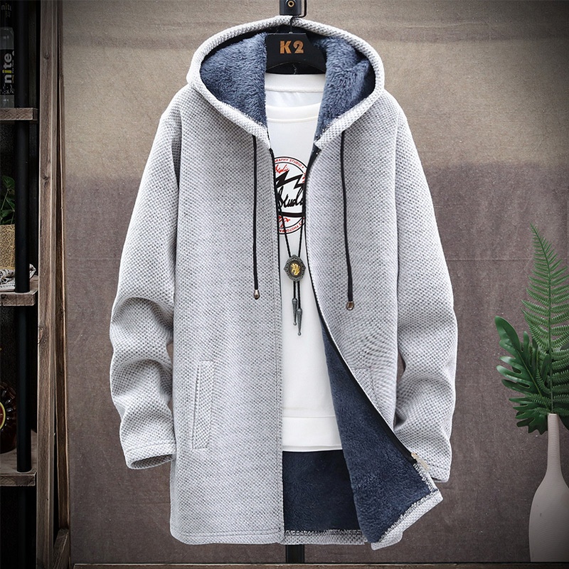 boy Boy Boy High-Quality Autumn Winter New Men's Casual Mid-Length Versatile Fleece Knit Cardigan Trench Coat Jacket_voghion.com