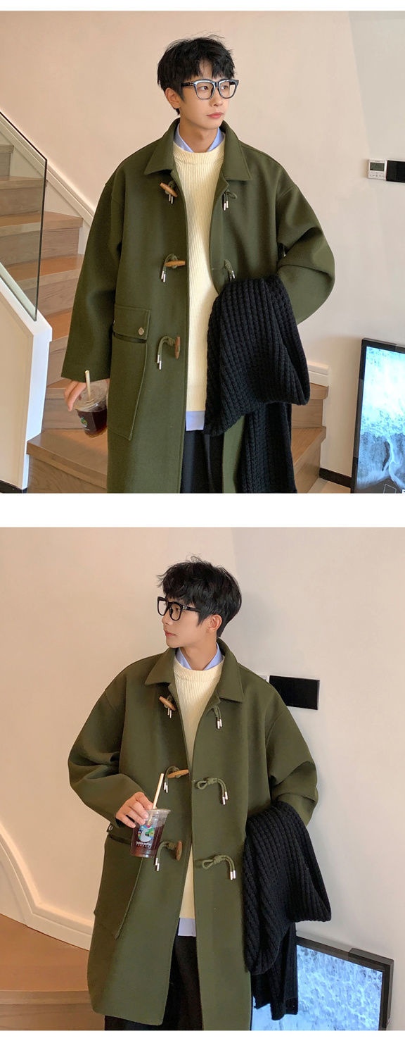 boy Boy Boy Horn Button Wool For Men Thickened Mid-Length Over-the-Knee Trench Coat Autumn Winter Vintage Casual Woolen Jacket_voghion.com
