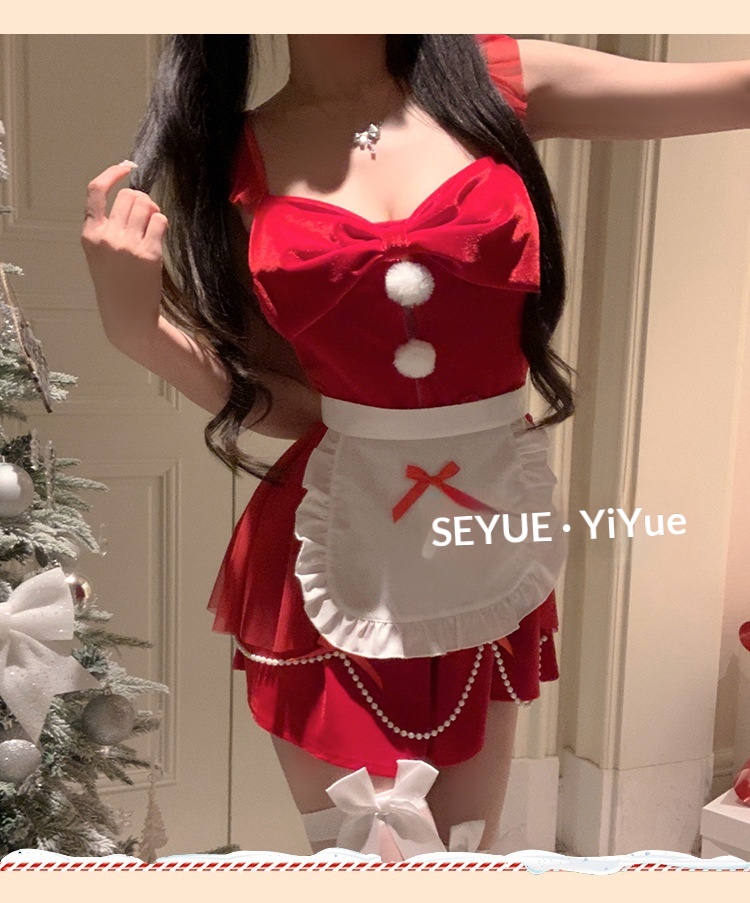 Eros Lab Yiyue Original Weihnachtsoutfit Neujahr Roter Koch Sexy Dessous Pure Desire Uniform Temptation Pyjama Set 1098_voghion.com