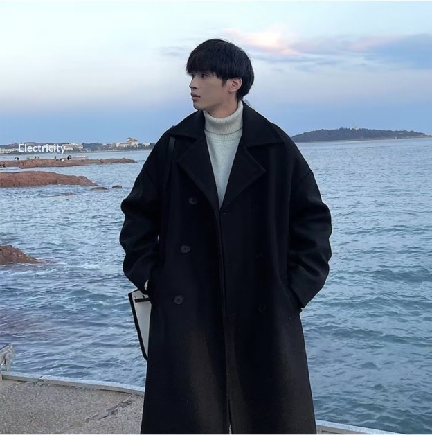 boy Boy Boy Winter Wool Coat For Men, Mid-Length Over-the-Knee Suit Collar Double-Breasted Woolen Trench Coat, Thickened Ins Trend_voghion.com