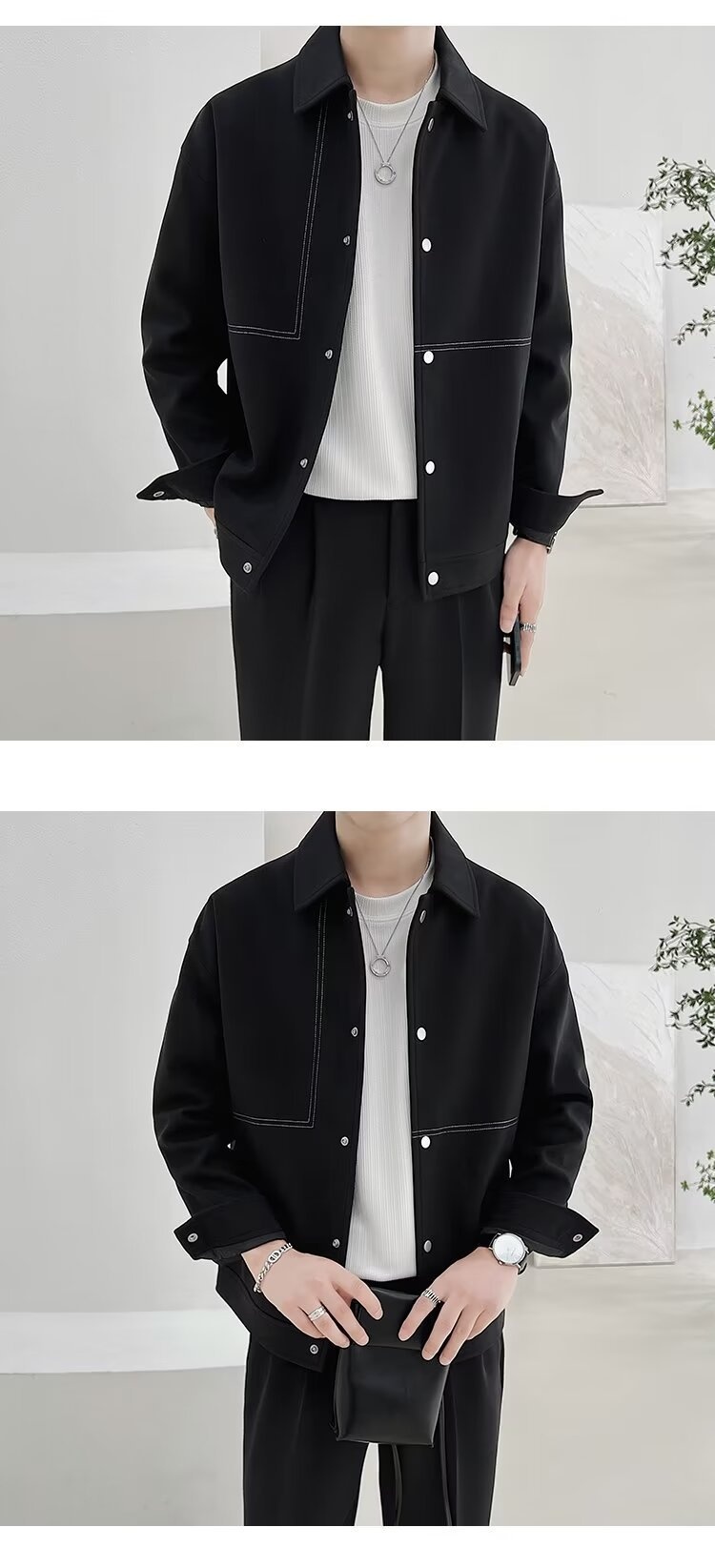 boy Boy Boy For Men Korean Version Light Mature Style Short Turn-Down Collar Jacket Men's Trendy High-End Casual Autumn Winter Top_voghion.com
