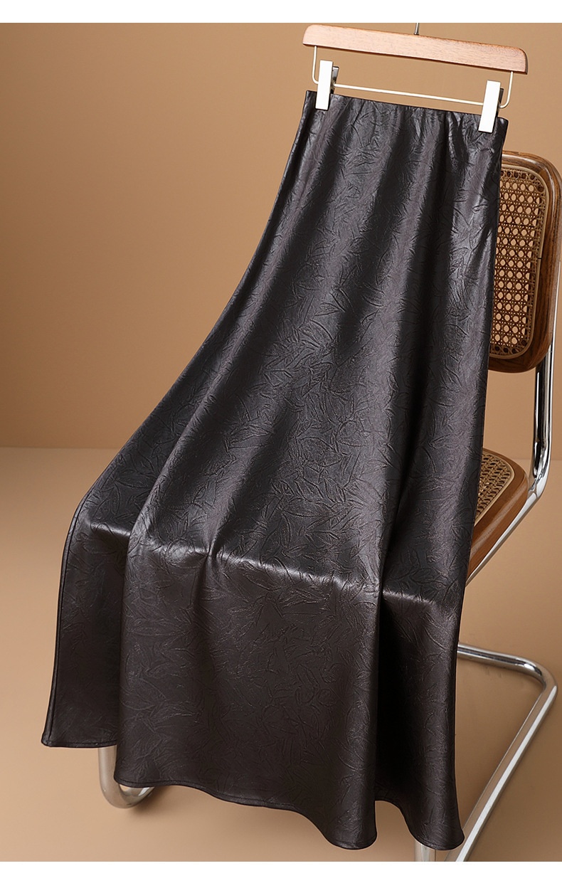 ChicShe S10 Champagne Pink Jacquard Silky Satin Half-length Long Women 2025 Spring European Goods Western Style Fishtail Skirt_voghion.com