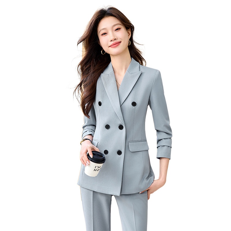 ChicShe Women's Suit Set Professional Double-Breasted Elegant Atmosphere For Formal Occasions, Interviews, College Students,_voghion.com