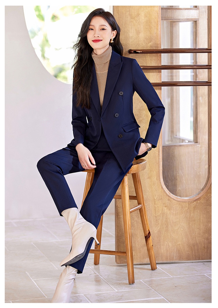 ChicShe Women's Suit Set Professional Double-Breasted Elegant Atmosphere For Formal Occasions, Interviews, College Students,_voghion.com