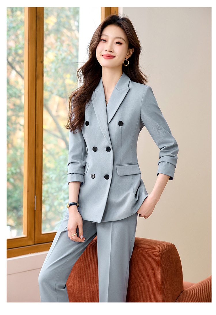 ChicShe Women's Suit Set Professional Double-Breasted Elegant Atmosphere For Formal Occasions, Interviews, College Students,_voghion.com