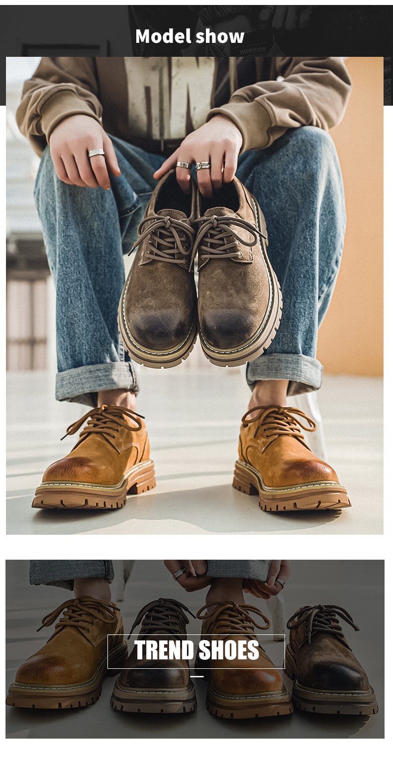 Glide Glide Spring Nw Lathr Pigskin British Rtro Low-top Thick-sold Hight-incrasing Non-slip Casual Work Shos Mn's_voghion.com