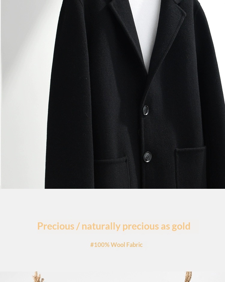 boy Boy Boy Autumn Winter 100% Wool High-End Double-Sided Suit Business Casual Woolen Coat Men's Clothing_voghion.com