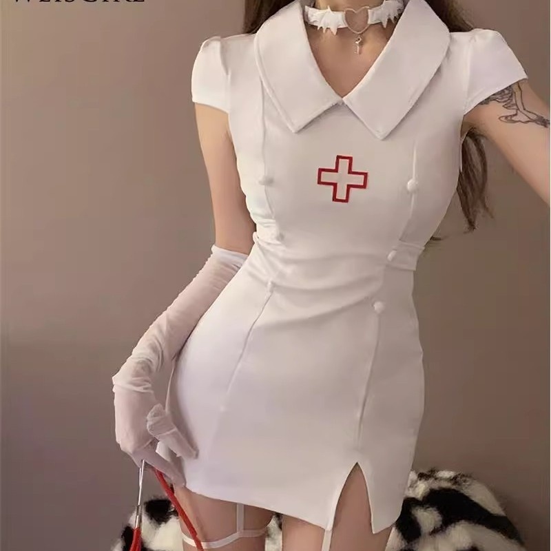 Eros Lab Lingerie Sexy Infermiera Uniforme Tentazione Vestito Aderente Passione Set Dottore Halloween Puro Desiderio Cosplay_voghion.com