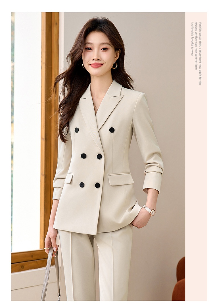 ChicShe Women's Suit Set Professional Double-Breasted Elegant Atmosphere For Formal Occasions, Interviews, College Students,_voghion.com