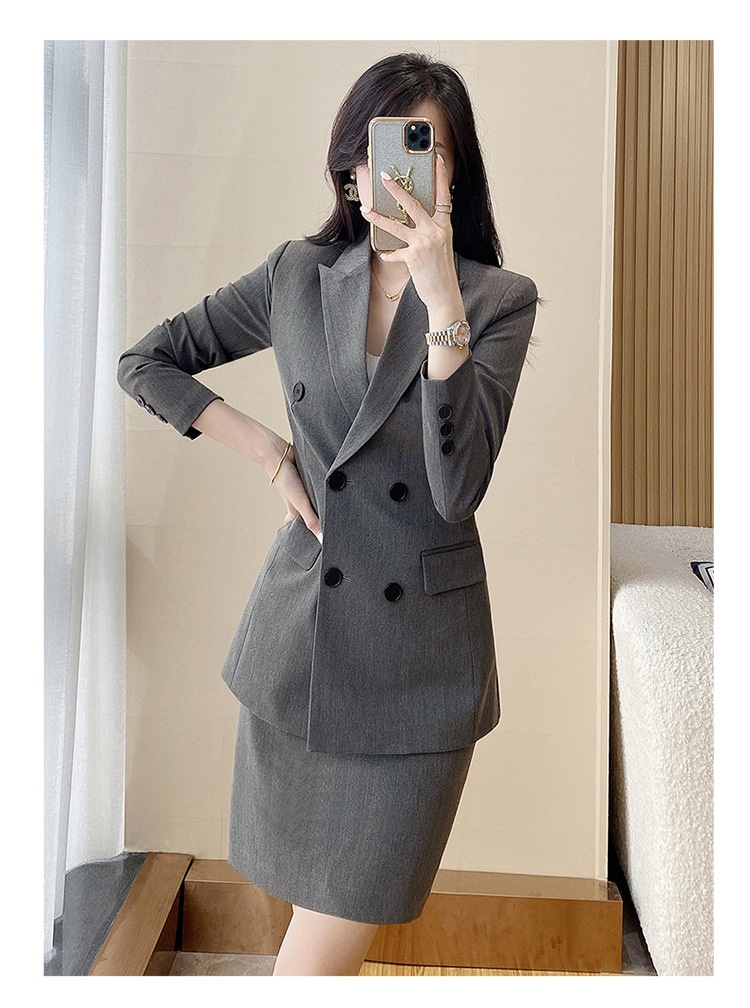 ChicShe Women's Suit Set Professional Double-Breasted Elegant Atmosphere For Formal Occasions, Interviews, College Students,_voghion.com