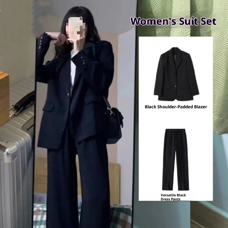ChicShe Black Set Women 2025 Spring And Autumn New Fashion Casual Professional Formal Suit For Big Interview With Free Shipping_voghion.com