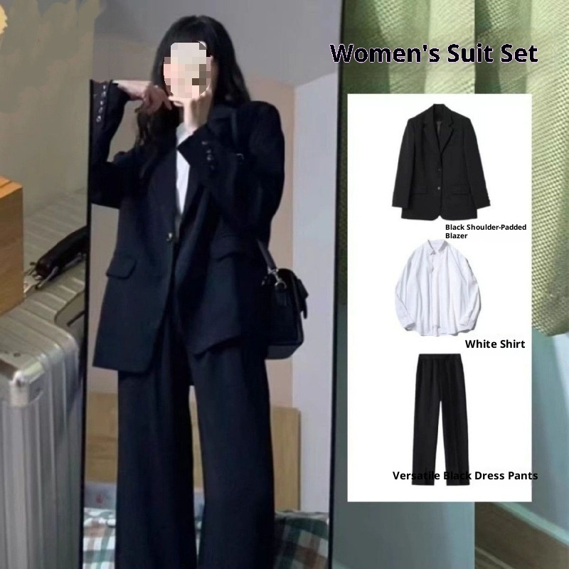 ChicShe Black Set Women 2025 Spring And Autumn New Fashion Casual Professional Formal Suit For Big Interview With Free Shipping_voghion.com