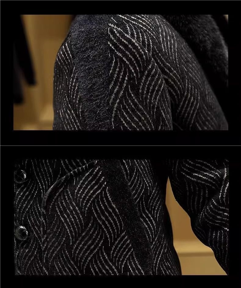 boy Boy Boy Winter Fleece-Lined Thickened Coat For Men, Fashionable Suit Wool Collar, Casual Versatile Warm Woolen Jacket_voghion.com