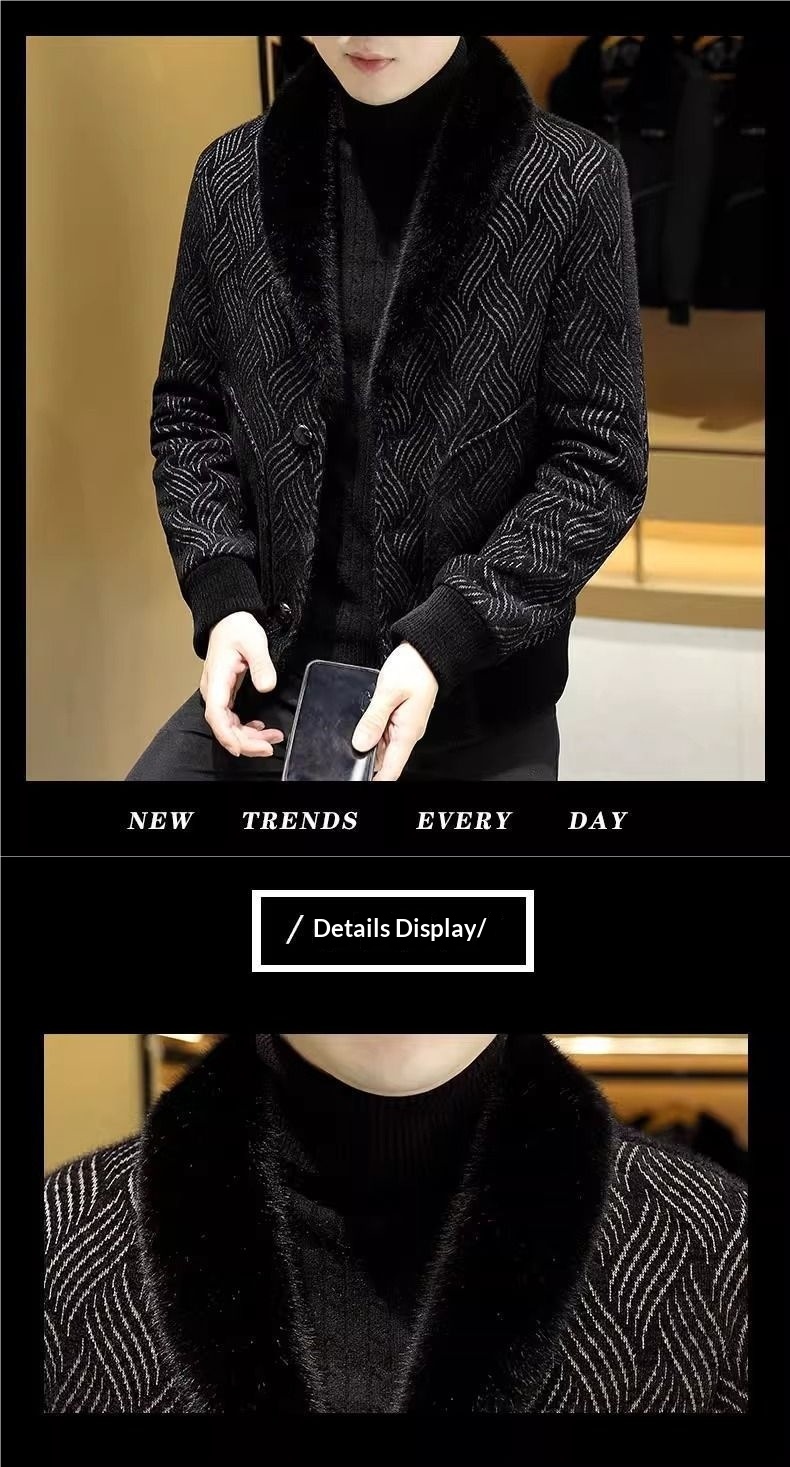 boy Boy Boy Winter Fleece-Lined Thickened Coat For Men, Fashionable Suit Wool Collar, Casual Versatile Warm Woolen Jacket_voghion.com