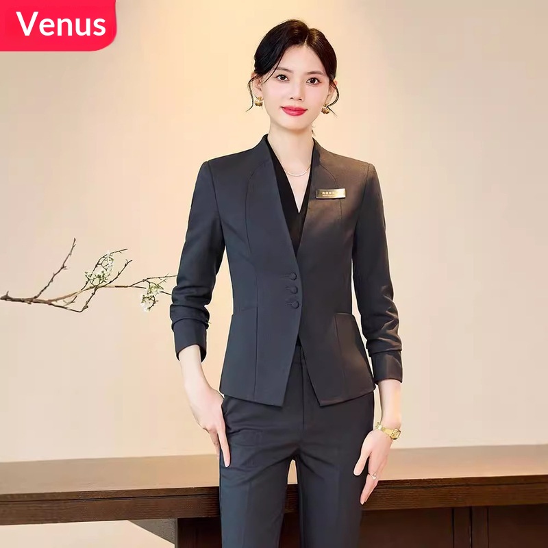 ChicShe Wholesale Sping And Autumn Elegant Slim Fit Hotel Manage Jewely Stoe Gold Shop Pofessional Suit Set Women's_voghion.com