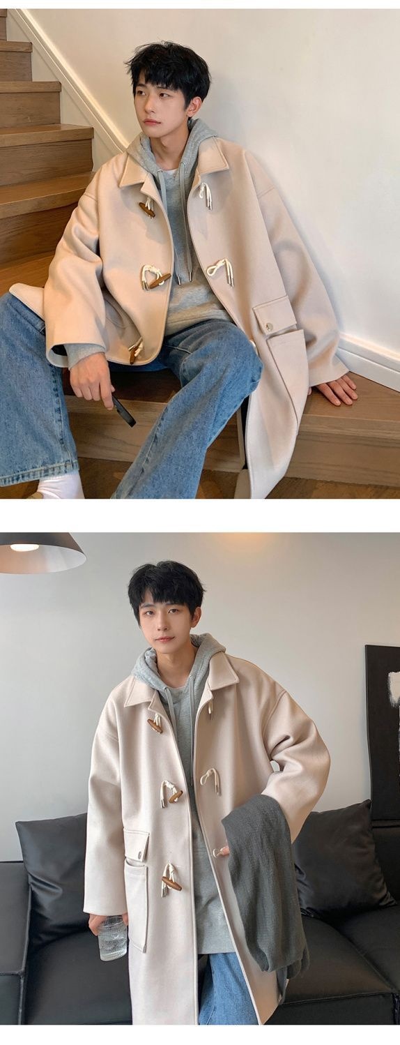 boy Boy Boy Horn Button Wool For Men Thickened Mid-Length Over-the-Knee Trench Coat Autumn Winter Vintage Casual Woolen Jacket_voghion.com