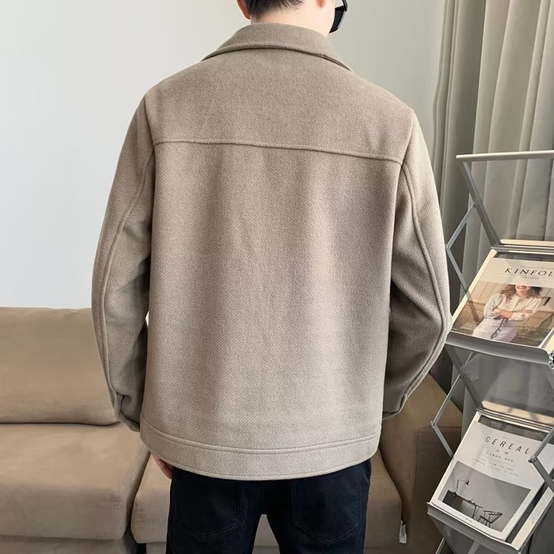 boy Boy Boy Winter Korean Coat Men's Light Mature Style Lapel Woolen Jacket Autumn Trendy Short Slim Fit Versatile Overcoat_voghion.com