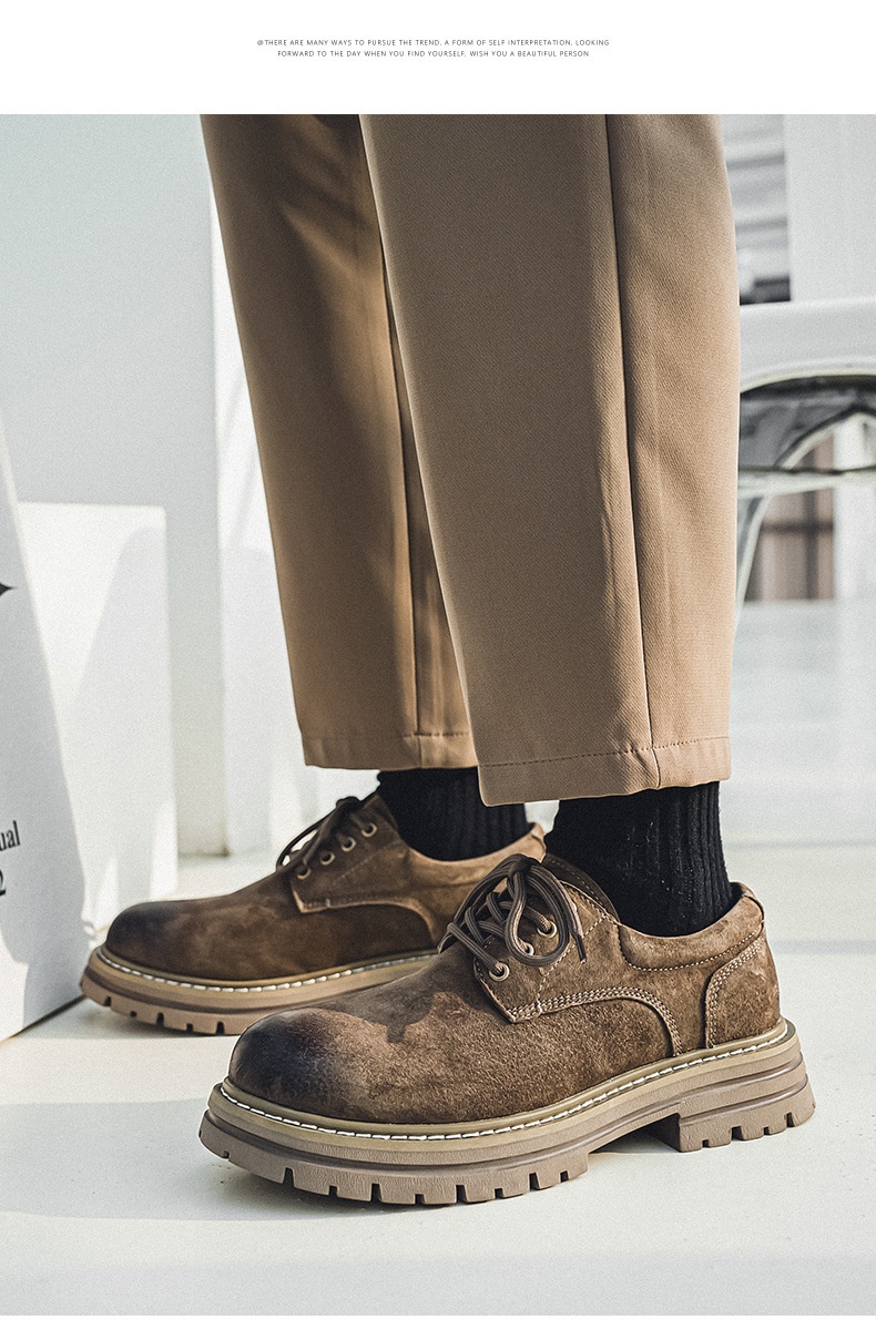 Glide Glide Spring Nw Lathr Pigskin British Rtro Low-top Thick-sold Hight-incrasing Non-slip Casual Work Shos Mn's_voghion.com