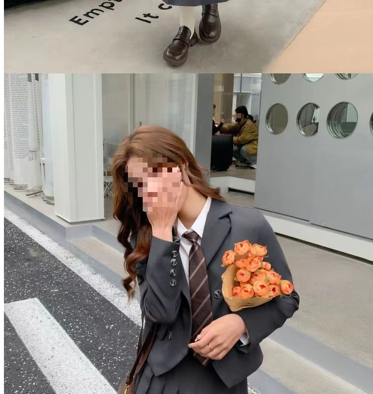 Sukienka garniturowa ChicShe Academy 2025 Wiosna Jesień Nowy modny styl uliczny Wywiad Marynarka mundurowa JK dla kobiet_voghion.com