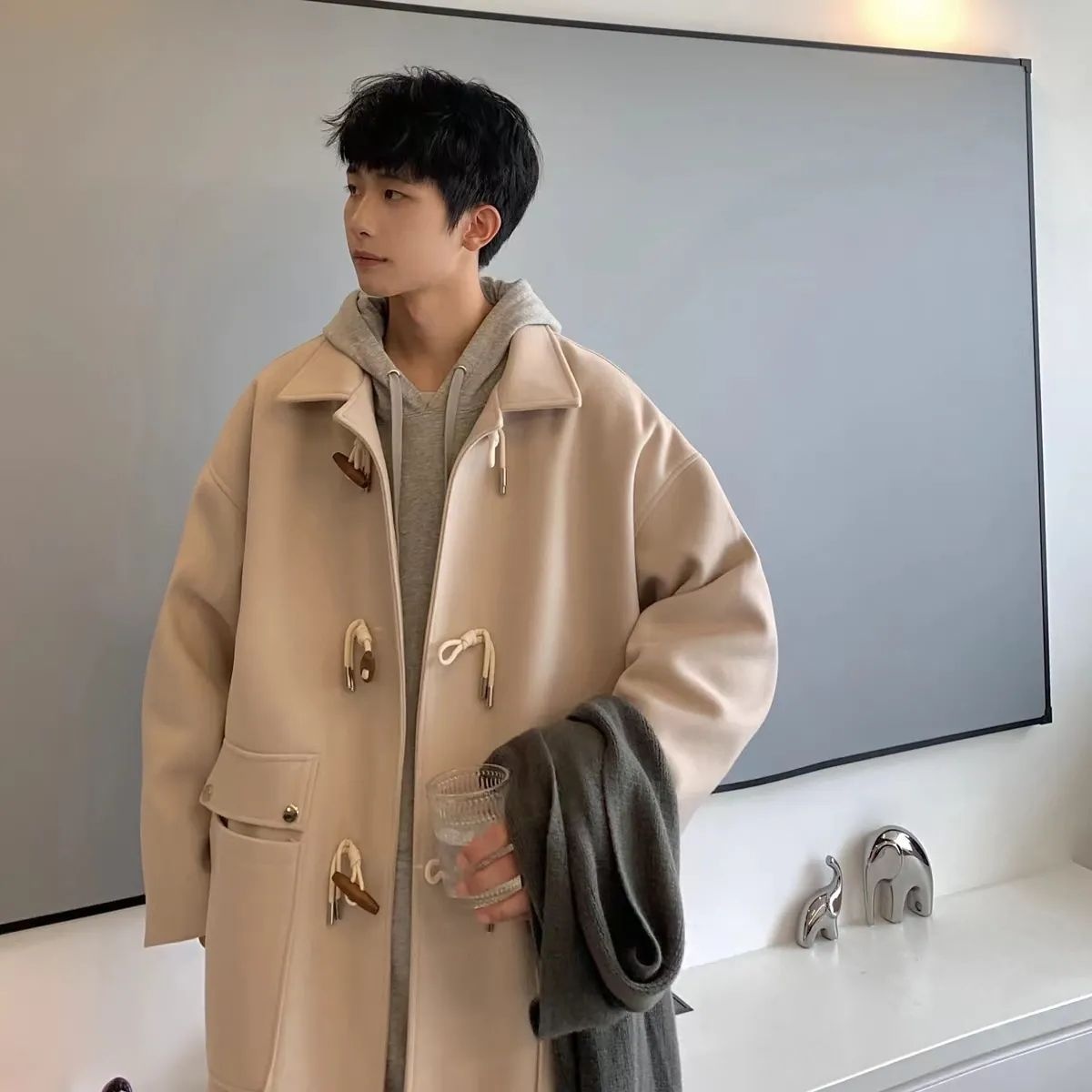 boy Boy Boy Horn Button Wool For Men Thickened Mid-Length Over-the-Knee Trench Coat Autumn Winter Vintage Casual Woolen Jacket_voghion.com