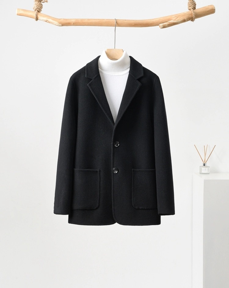boy Boy Boy Autumn Winter 100% Wool High-End Double-Sided Suit Business Casual Woolen Coat Men's Clothing_voghion.com