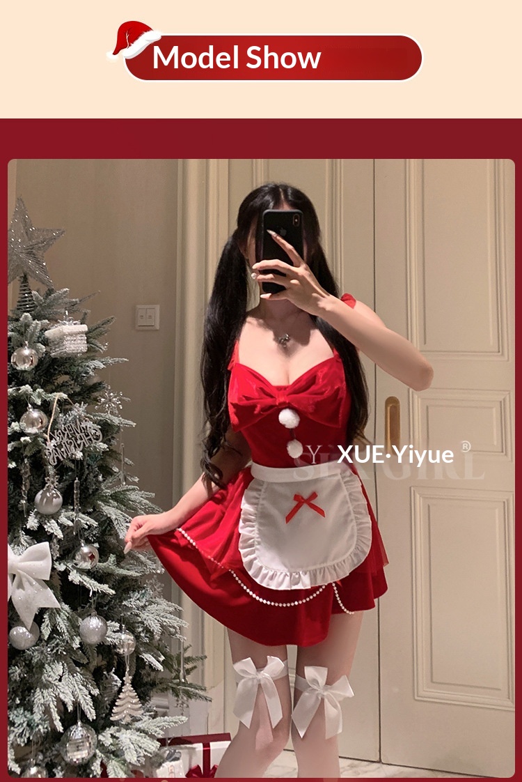 Eros Lab Yiyue Original Weihnachtsoutfit Neujahr Roter Koch Sexy Dessous Pure Desire Uniform Temptation Pyjama Set 1098_voghion.com