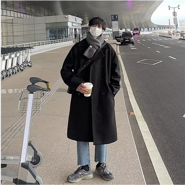 boy Boy Boy Winter Wool Coat For Men, Mid-Length Over-the-Knee Suit Collar Double-Breasted Woolen Trench Coat, Thickened Ins Trend_voghion.com