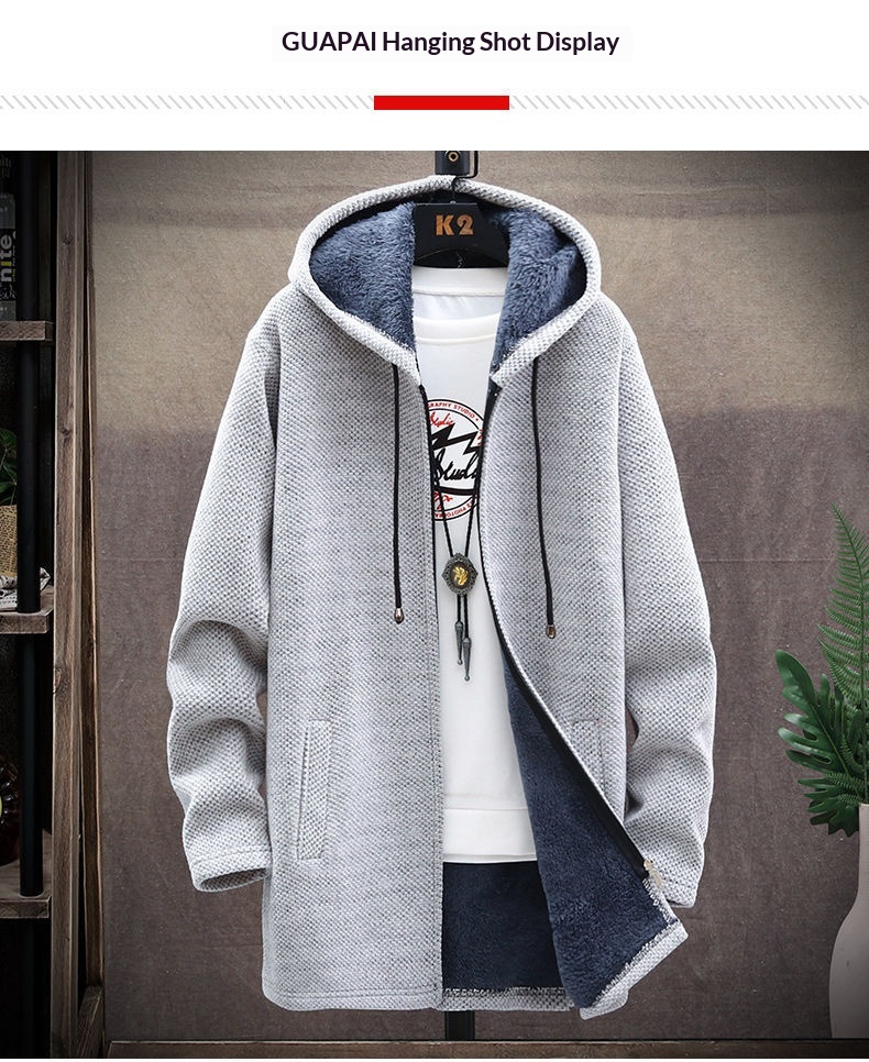 boy Boy Boy High-Quality Autumn Winter New Men's Casual Mid-Length Versatile Fleece Knit Cardigan Trench Coat Jacket_voghion.com