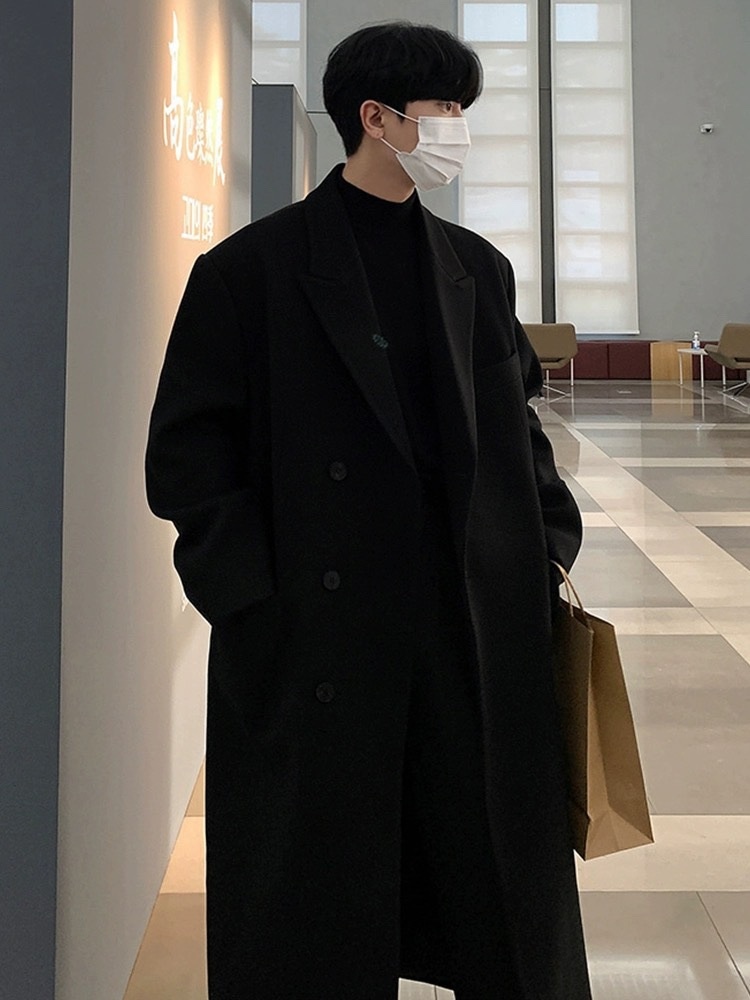 boy Boy Boy C3000 2024 Winter New Wool For Men Korean Style Over-the-Knee Thickened Woolen Jacket Casual Trench Coat_voghion.com