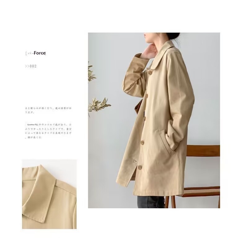Women's Clothing Women's Clothing Women's Clothing Women's Clothing College Style Mid-Length Trench Coat Women, Autumn A_voghion.com