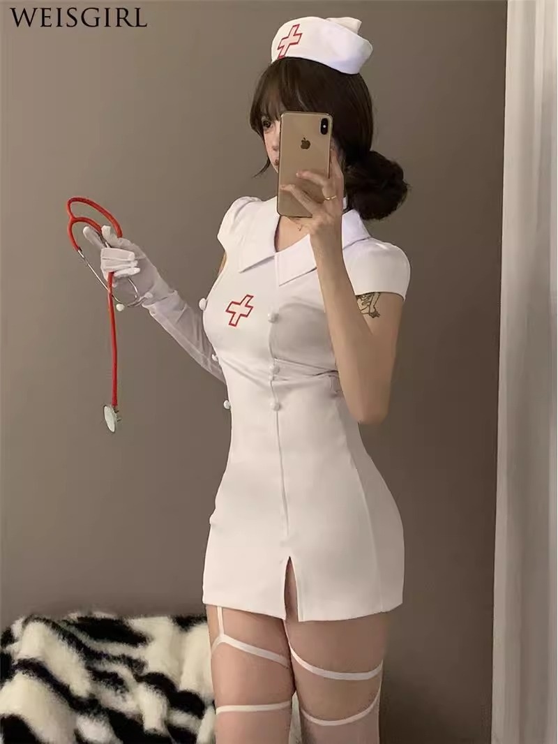 Eros Lab Lingerie Sexy Infermiera Uniforme Tentazione Vestito Aderente Passione Set Dottore Halloween Puro Desiderio Cosplay_voghion.com