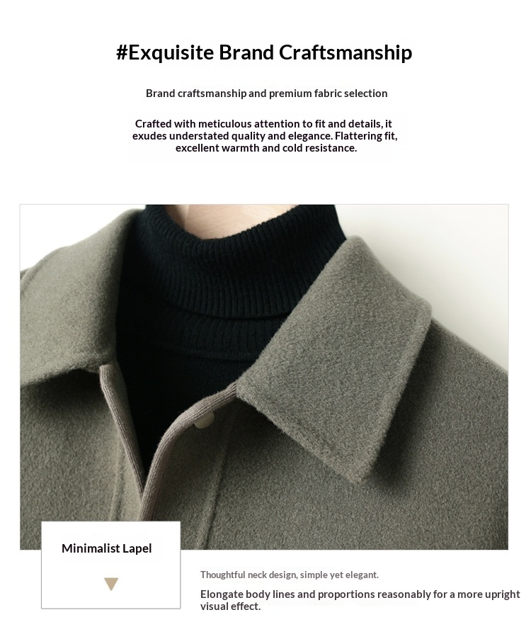 boy Boy Boy Fanwo FW1301 New In Stock 2024 Autumn Winter Pure Handmade Short Double-Sided Cashmere Coat For Men Fashion Jacket_voghion.com