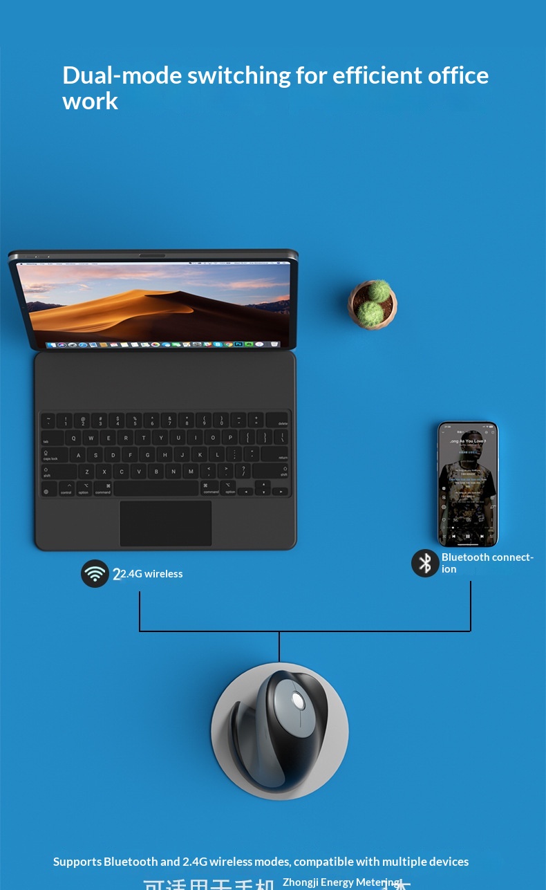 NeoGear Mobile Mouse Dual Mode Three Channel Silent Vertical Wireless In Stock Button Ergonomic_voghion.com