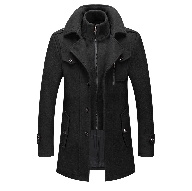 boy Boy Boy Autumn Winter Business Fashion Double Collar Cold-Resistant Woolen Men's Jacket Cross-Border Wool Coat Men_voghion.com
