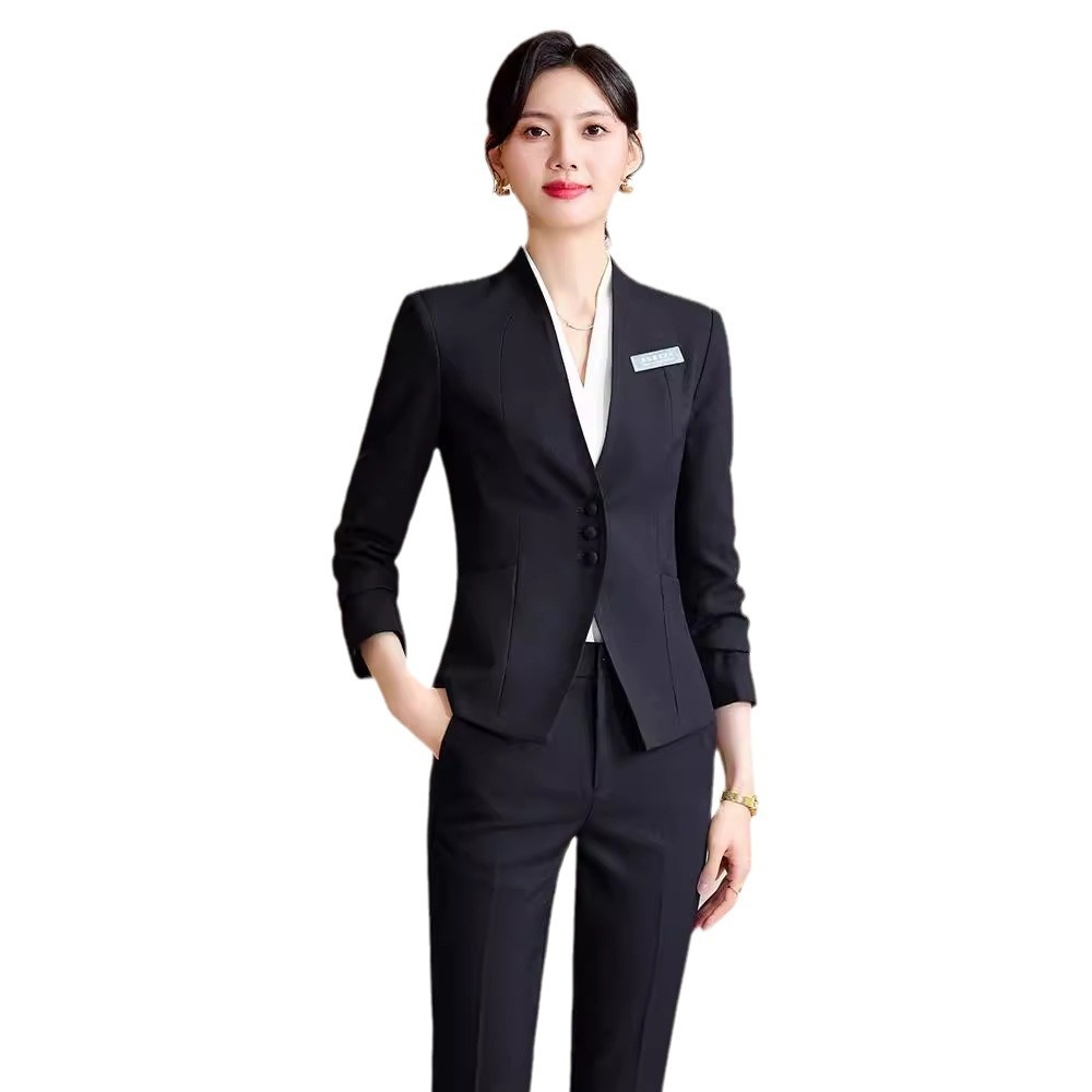 ChicShe Wholesale Sping And Autumn Elegant Slim Fit Hotel Manage Jewely Stoe Gold Shop Pofessional Suit Set Women's_voghion.com