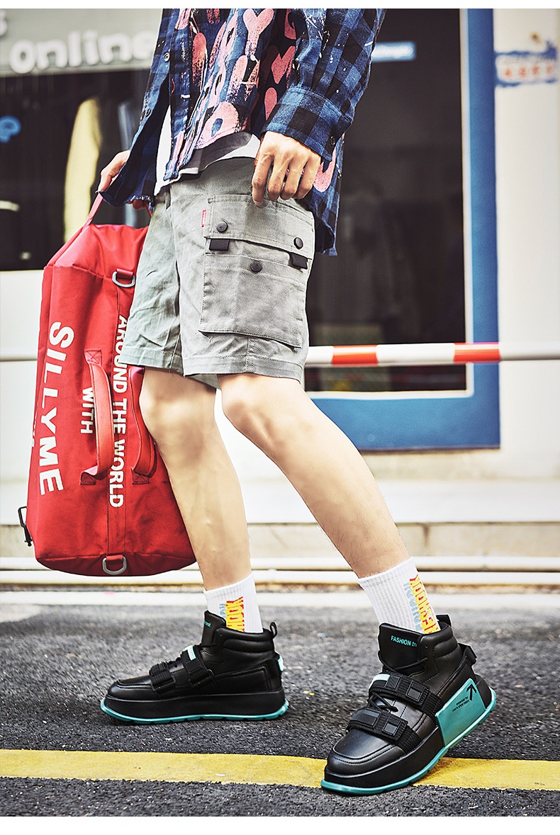 Glide Glide European Station High-Top Thick-Soled Martin Autumn Ins Casual Sneakers Motorcycle Boots Trendy Cycling Men's Shoes_voghion.com