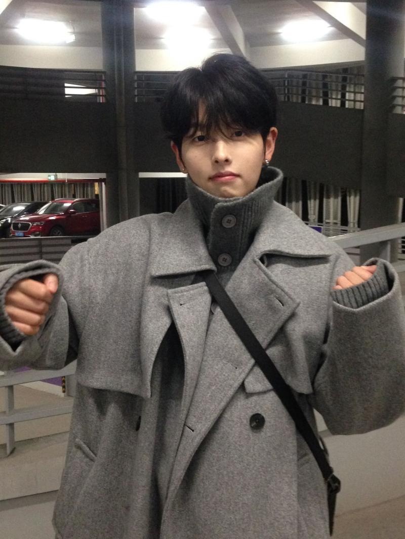 boy Boy Boy Gray For Men Winter Mid-Length Korean Style Trendy Trench Coat Crusu Civilian Woolen Jacket_voghion.com