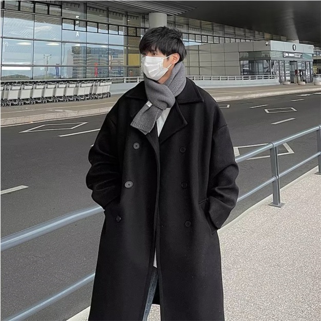 boy Boy Boy Winter Wool Coat For Men, Mid-Length Over-the-Knee Suit Collar Double-Breasted Woolen Trench Coat, Thickened Ins Trend_voghion.com