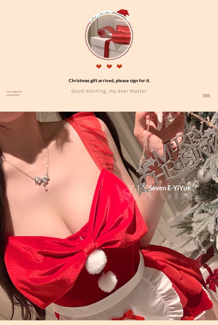 Eros Lab Yiyue Original Weihnachtsoutfit Neujahr Roter Koch Sexy Dessous Pure Desire Uniform Temptation Pyjama Set 1098_voghion.com