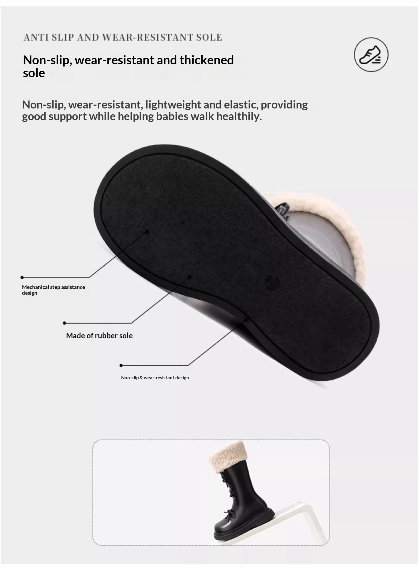 ShoeGlobe - Stivali da neve alti da principessa in pelle, foderati in pile, per bambine, autunno inverno 2025_voghion.com