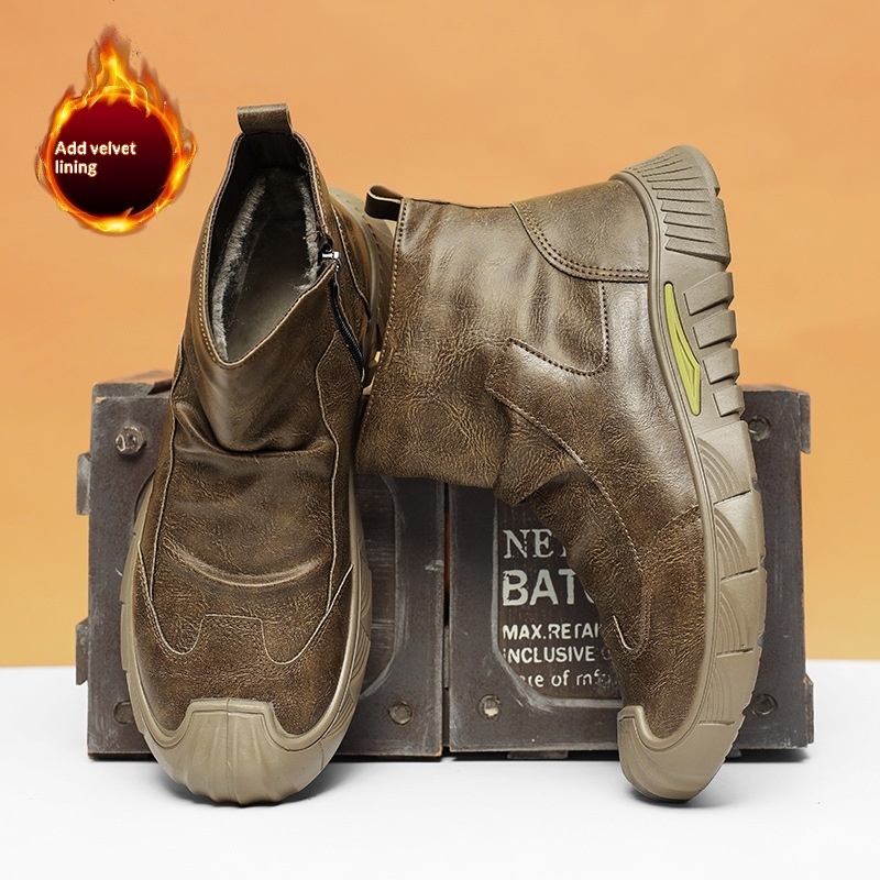 Chaussures de travail Glide Labor Protection pour hommes, imperméables, antidérapantes, résistantes à l'usure, polyvalentes et adaptées à une utilisation en extérieur, au bureau ou au travail._voghion.com