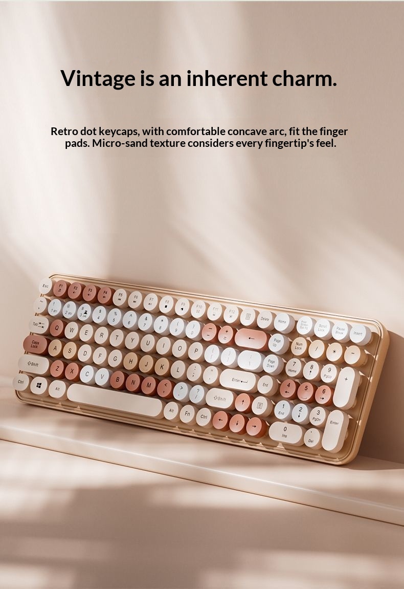 NeoGear Kabellose Tastatur und Maus mit Bluetooth, drei Modi, wiederaufladbar, niedlich, tragbar, leise – ideal für Computer und Laptops, auch für Mädchen_voghion.com